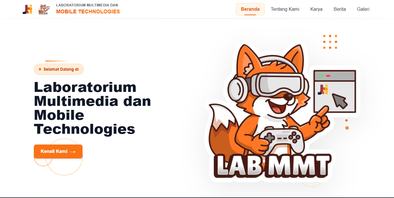 Tangkapan layar halaman beranda Lab Profile MMT